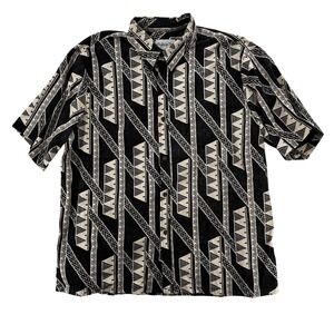 Bishop St Shirt Mens 3XL Hawaiian Button Up Tribal Print Made In Hawaii NWT
